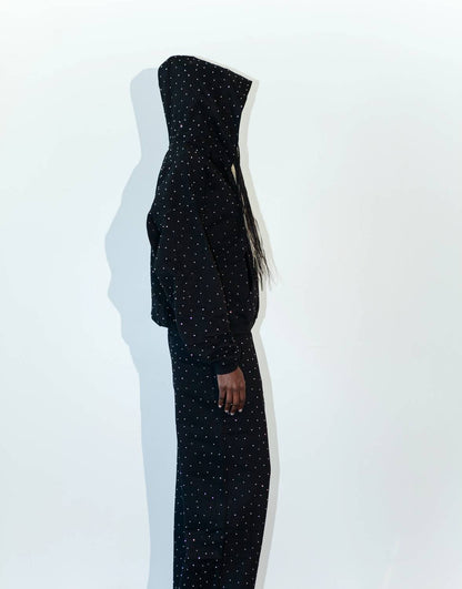 Knotwtr - Rhinestone Zip-up Hoodie