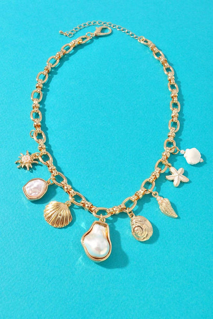 Merveille - Women's Sea Life Charm Statement Necklace