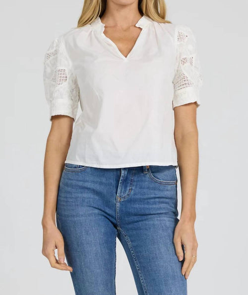 Dear John Denim - SAMMI EMBROIDERED SLEEVE TOP