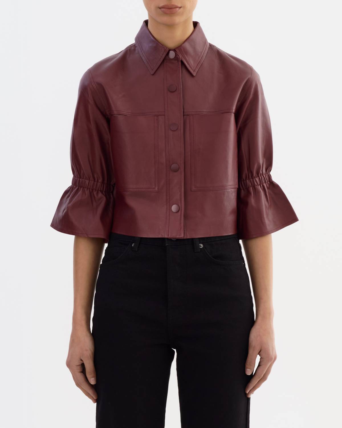 Lamarque - Carolina Leather Ruffle Sleeve Jacket