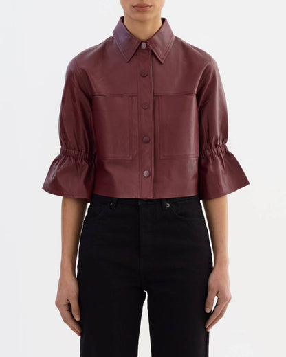 Lamarque - Carolina Leather Ruffle Sleeve Jacket