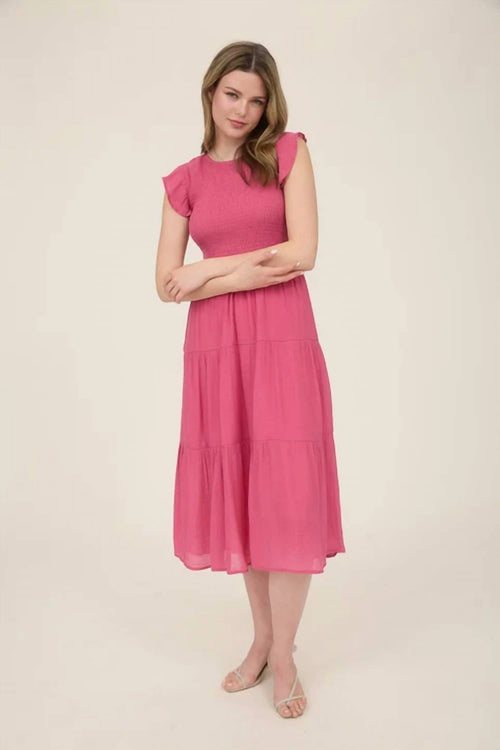 Blu Pepper - Smocked Tiered Midi Dress