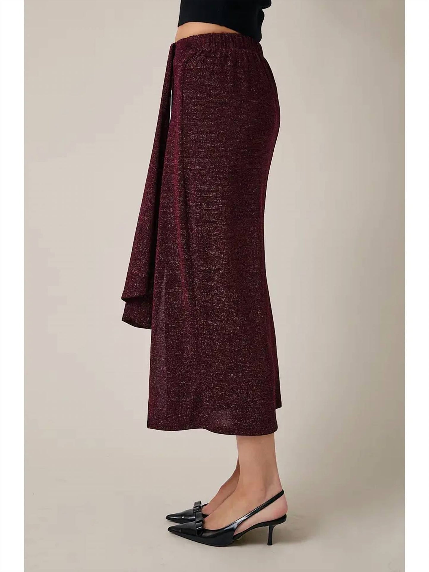 Gilli - Drape Detail Side Slit Skirt
