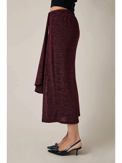 Gilli - Drape Detail Side Slit Skirt