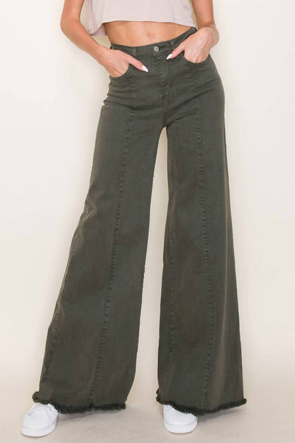 O2 Denim - Front Seam Wide-leg Western Jeans