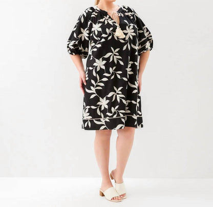 Karen Kane - Puff Sleeve Tassel Dress - Plus