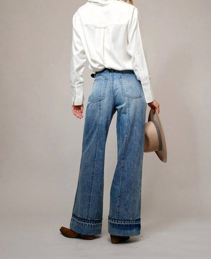 Blue B - Embroidered Western Yoke Button-up Blouse