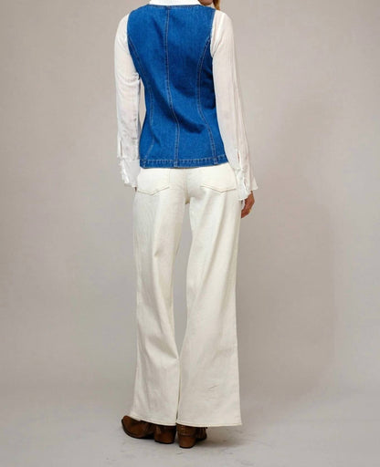Blue B - Gold Rush Button Denim Western Vest