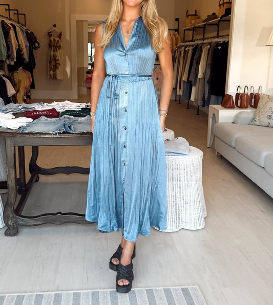 Current Air - Sleeveless Maxi Dress With Tie