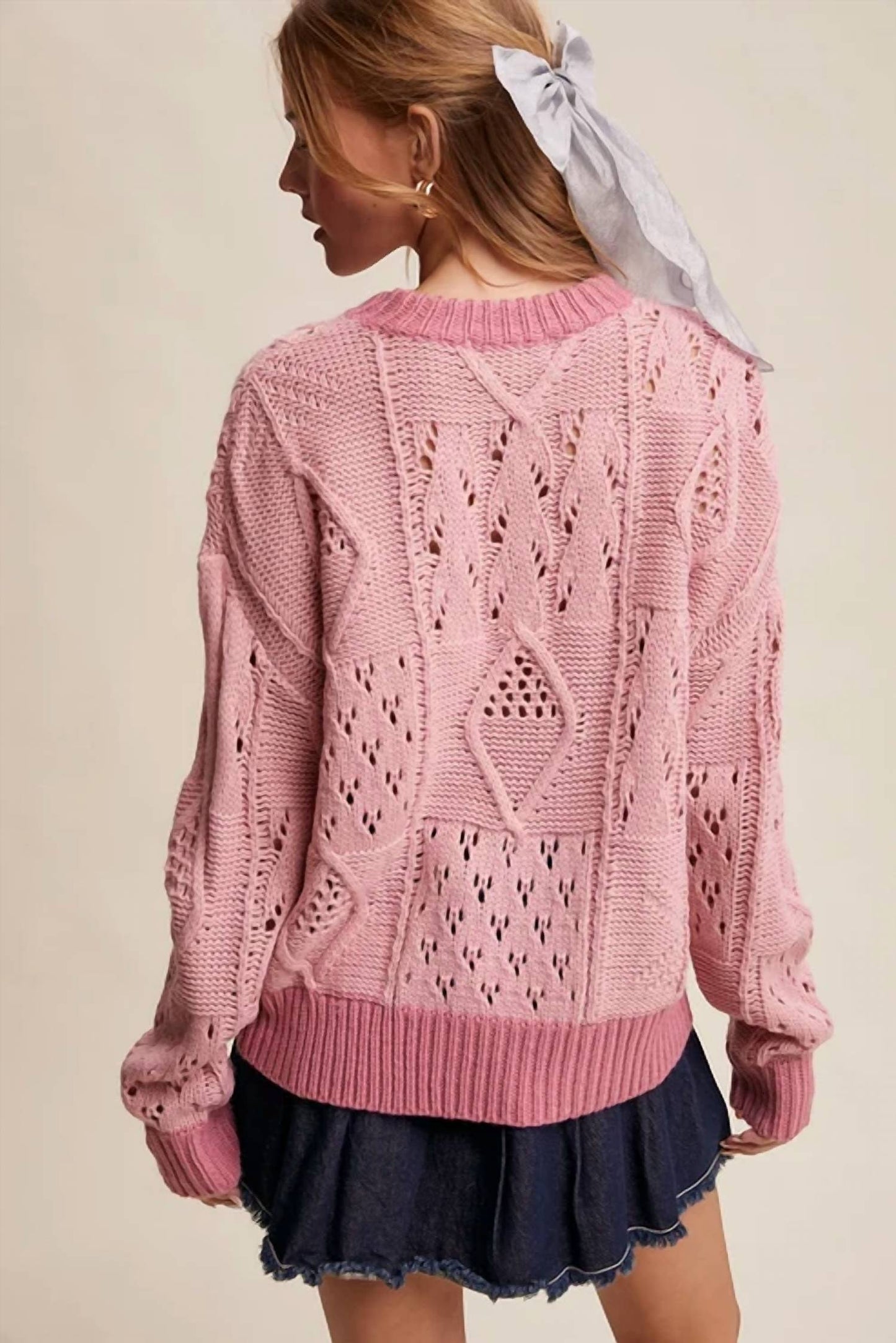 Listicle - Floral Embroidered Knit Sweater