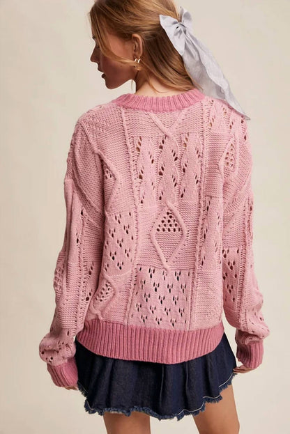 Listicle - Floral Embroidered Knit Sweater