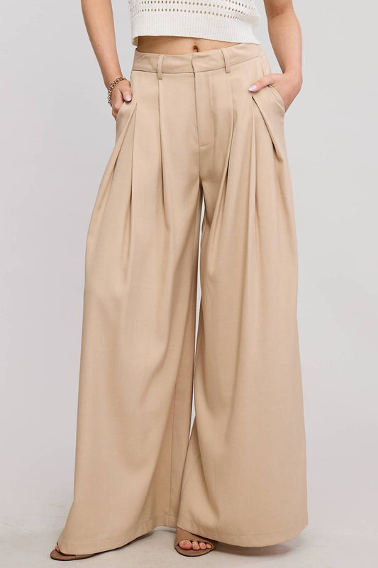 Mimosa - Sloan Wide Leg Pleated Trousers