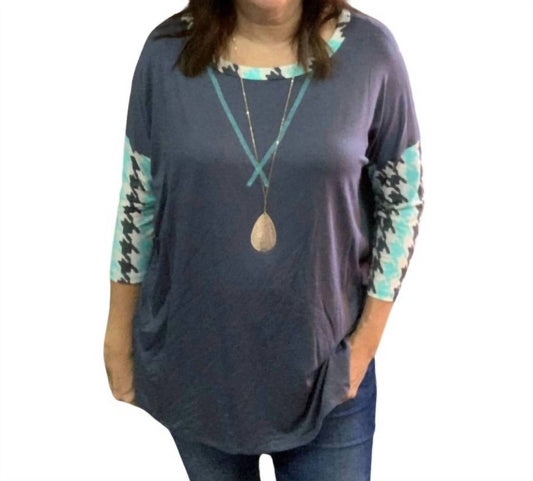 Honeyme - Printed Sleeve Tunic Top