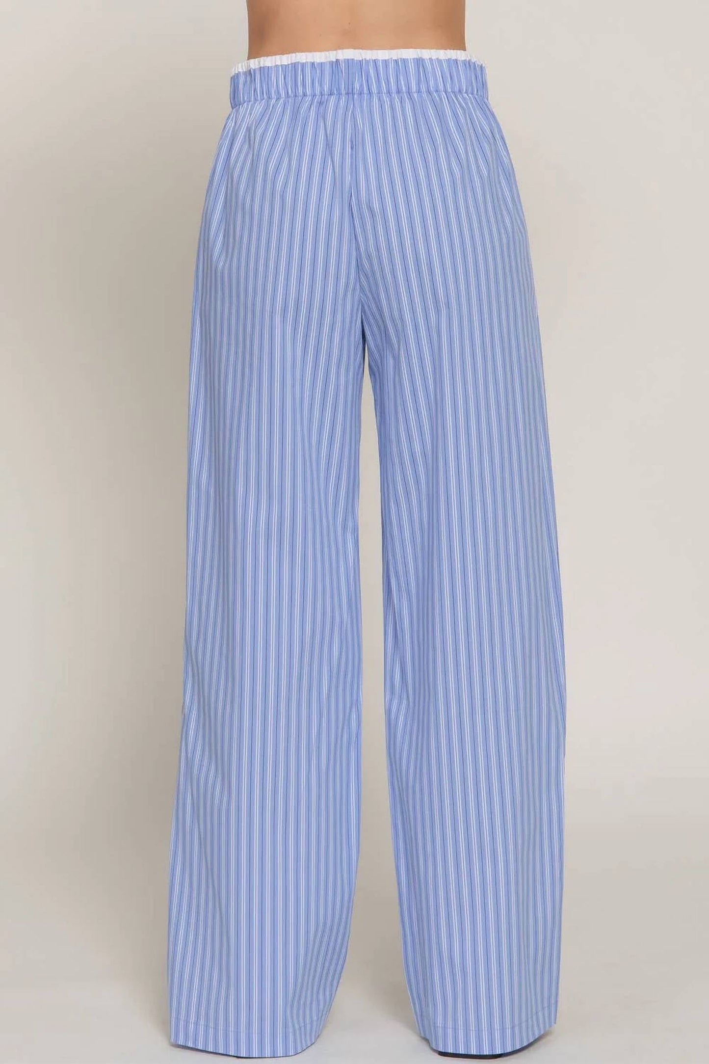 Active Usa - Lounge Line Contrast Waist Boxer Straight Pants