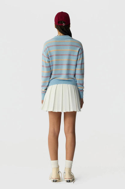 Guest In Residence - Collegiate Stripe Long Sleeve Polo