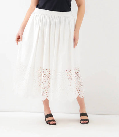 Karen Kane - Cutout Embroidery Midi Skirt - Plus