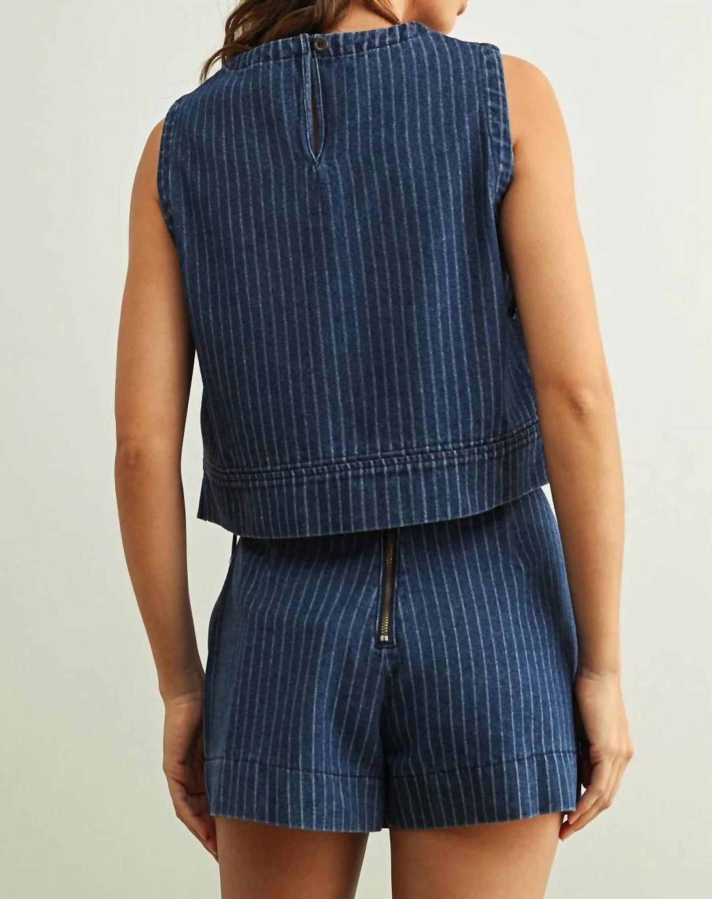 Miou Muse - Pinstriped Denim Skort