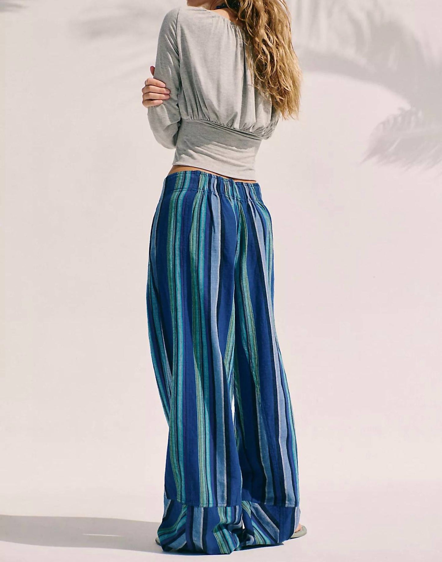 Free People - Day's End Linen Striped Pull-On Pants