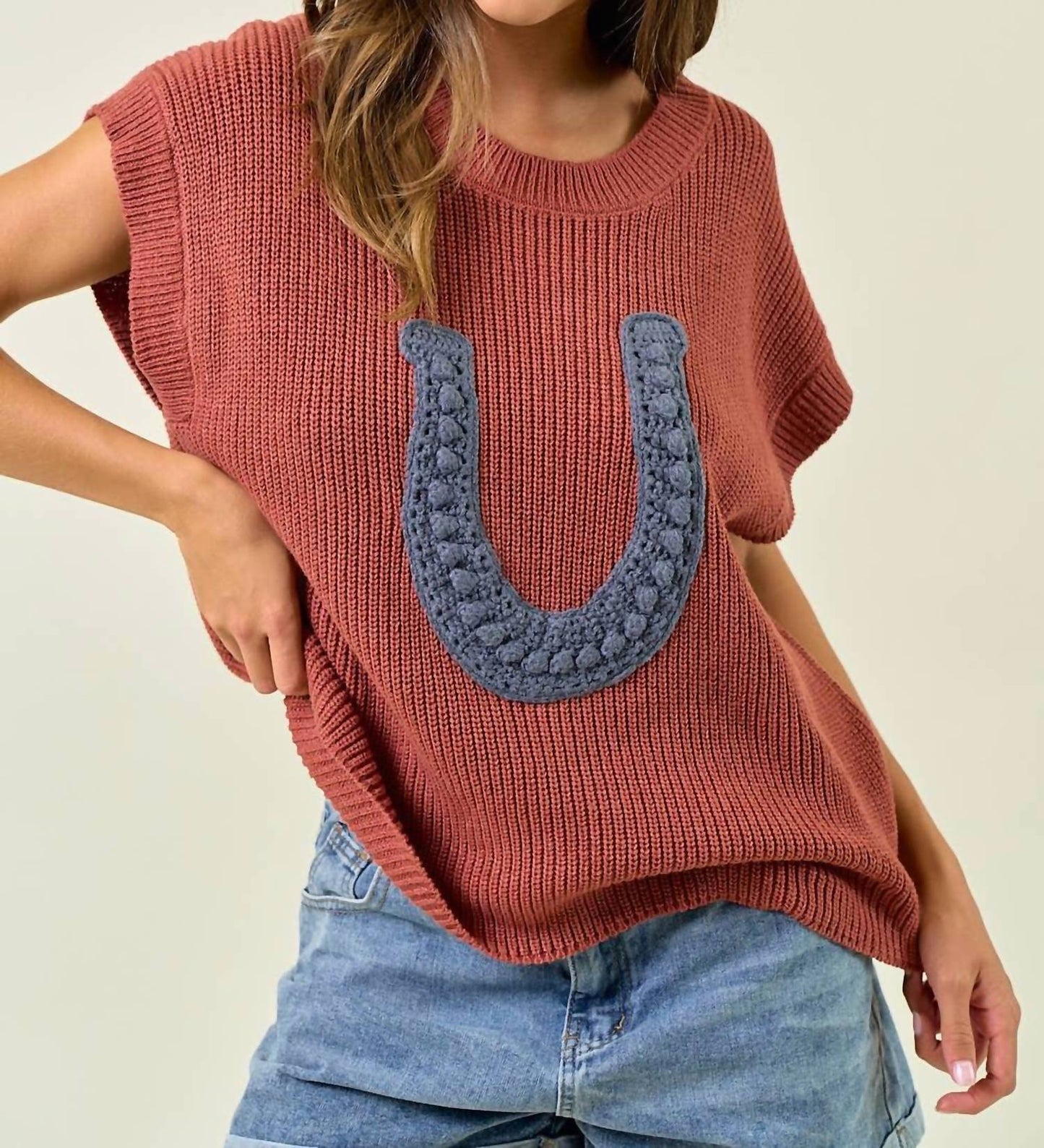 Doe And Rae - Western Horseshoe Sweater Vest