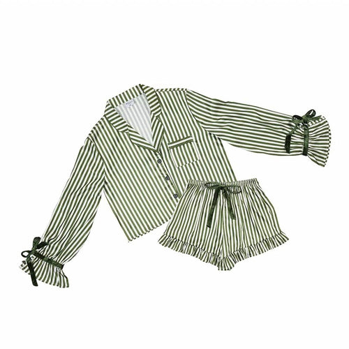 Bella Sleep + Spa - Women's Button Up Top And Pajama Short Set