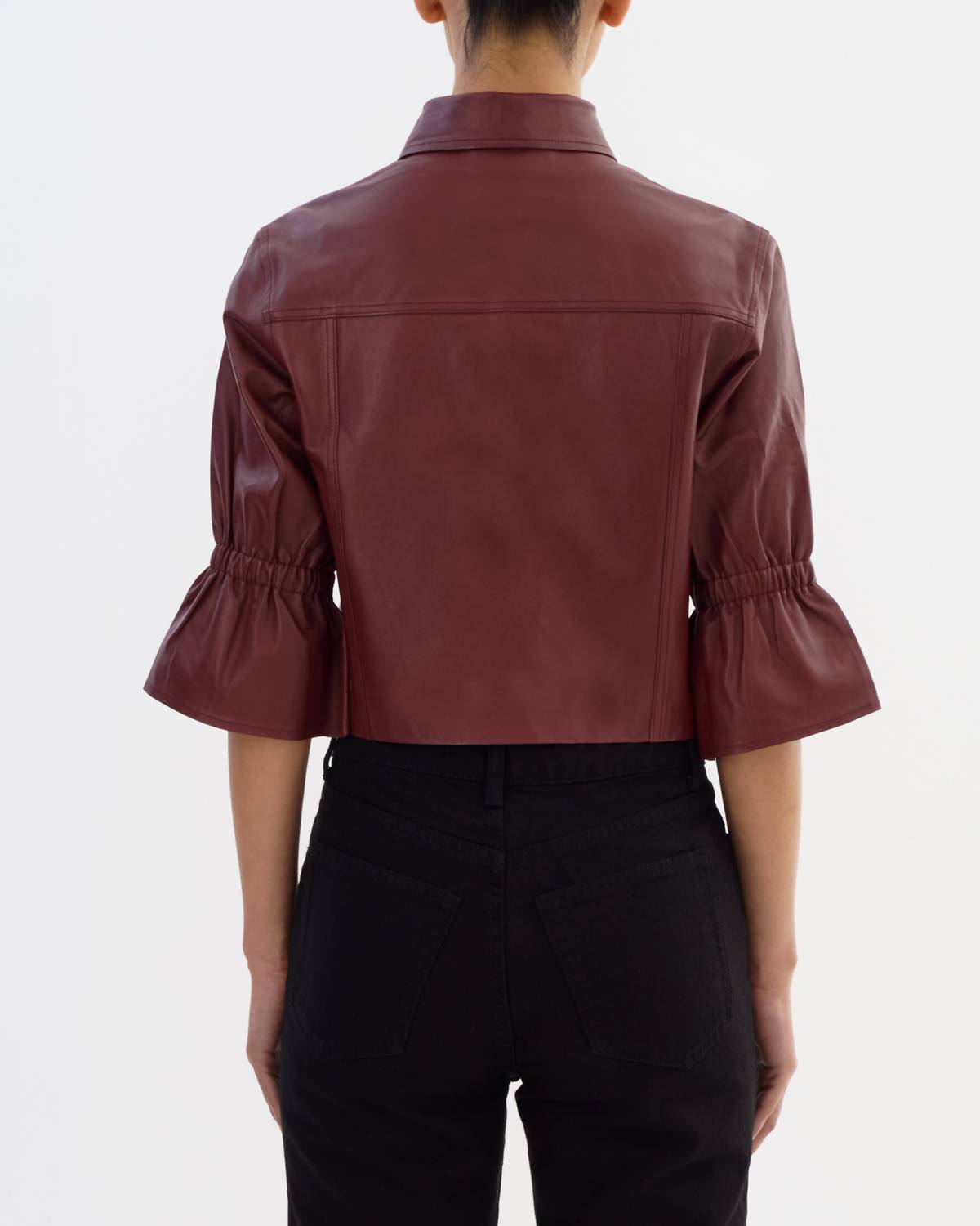 Lamarque - Carolina Leather Ruffle Sleeve Jacket