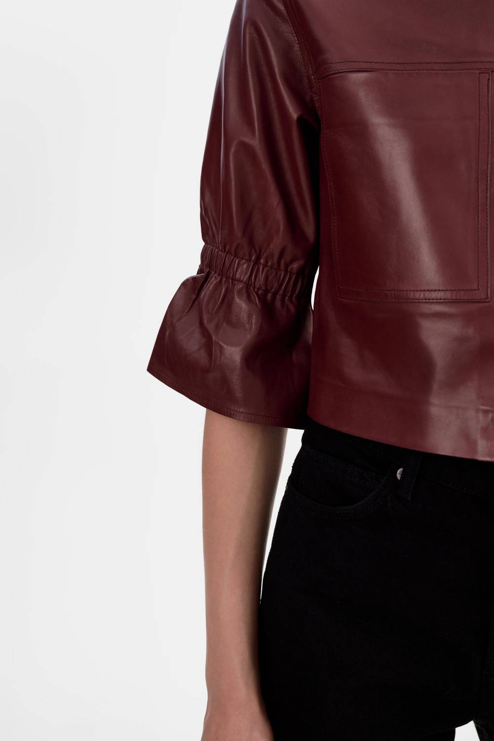 Lamarque - Carolina Leather Ruffle Sleeve Jacket