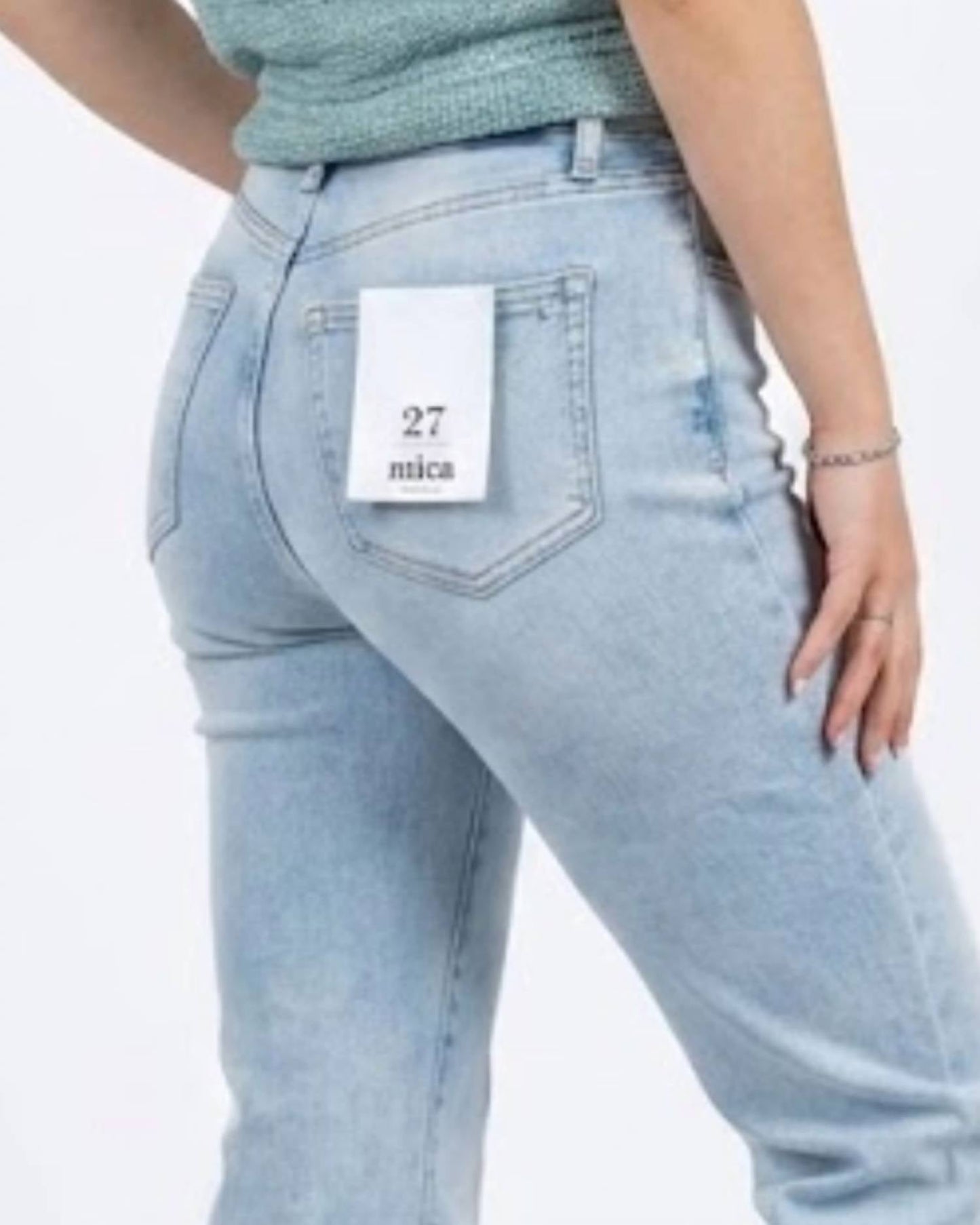 Mica Denim - SUPER HIGH RAW HEM ANKLE STRAIGHT JEAN