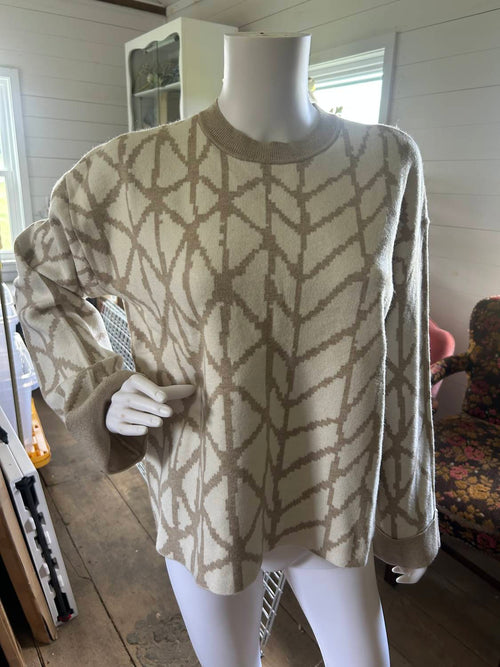 Charlie B - Women's Jacquard Crew Neck Sweater