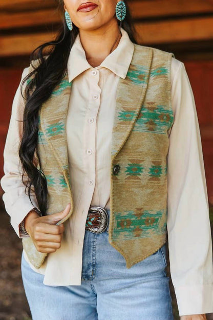 Lucky & Blessed - Wool-blend Concho Button Western Vest