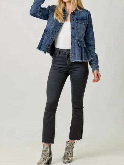 Mystree - Peplum Jean Jacket