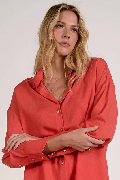 Elan - COLLARD BUTTON DOWN TOP