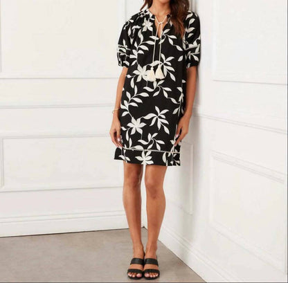Karen Kane - Puff Sleeve Tassel Dress - Petite