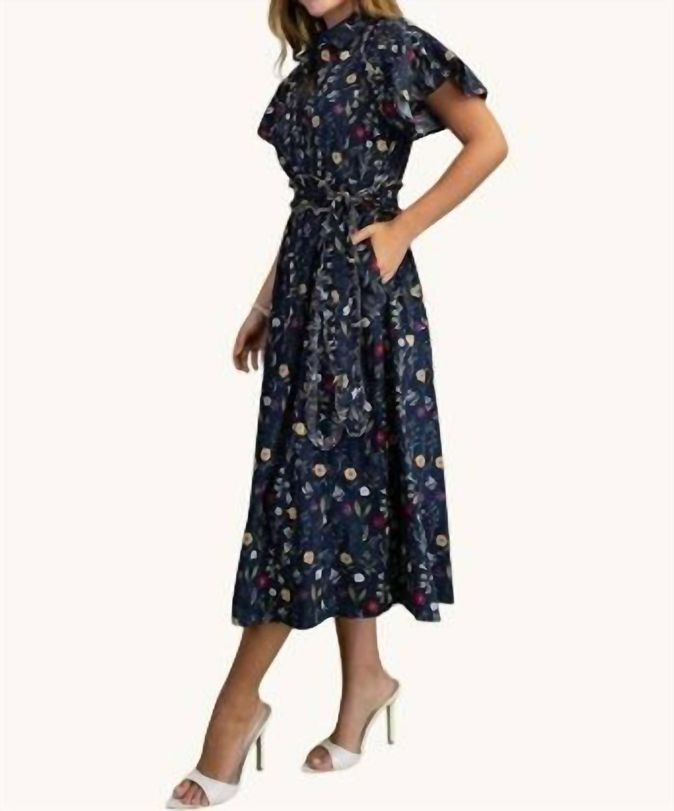 Gigio - Floral Belted Shirt Dress