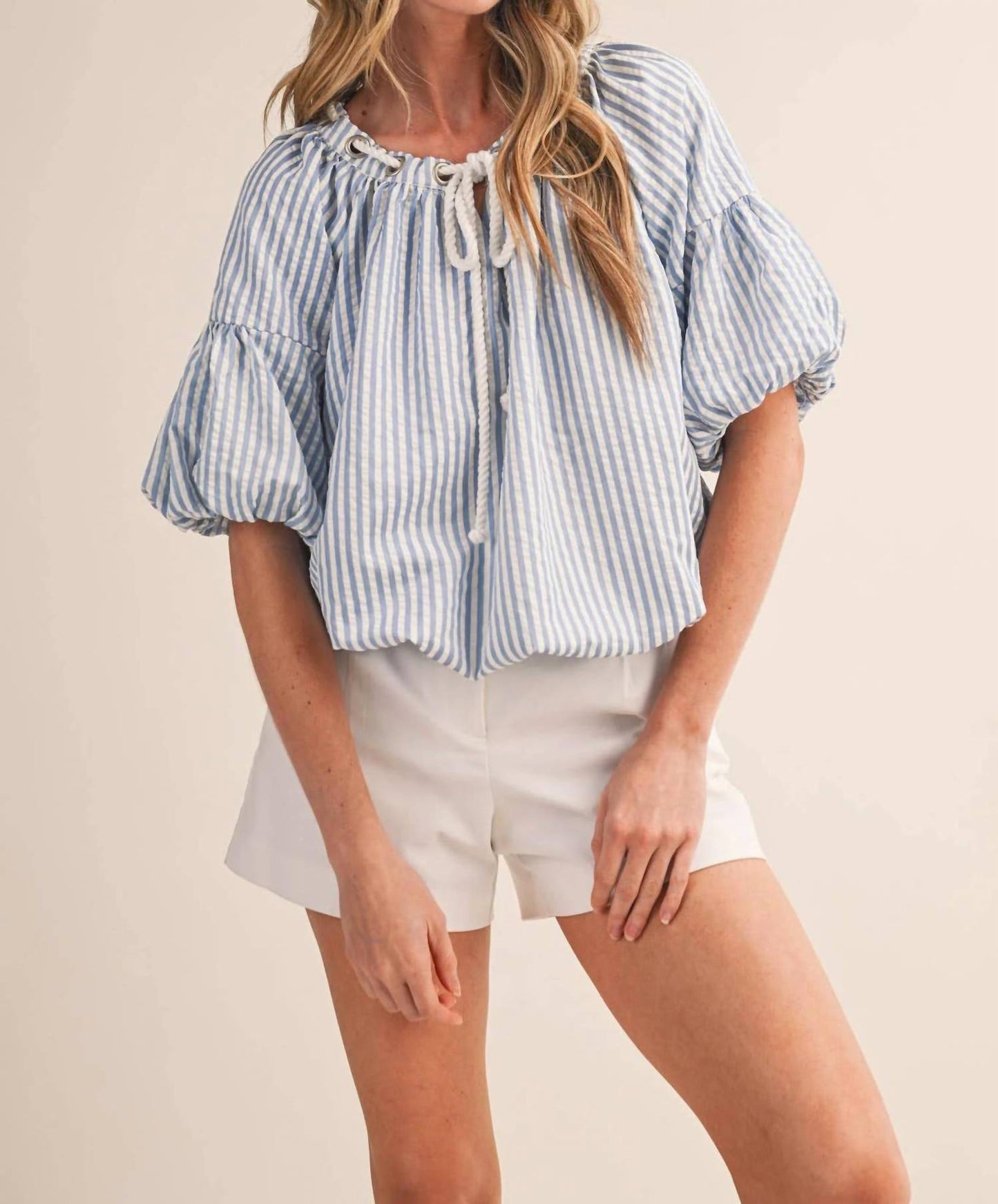 &Merci - Stripe Rope Trim Top