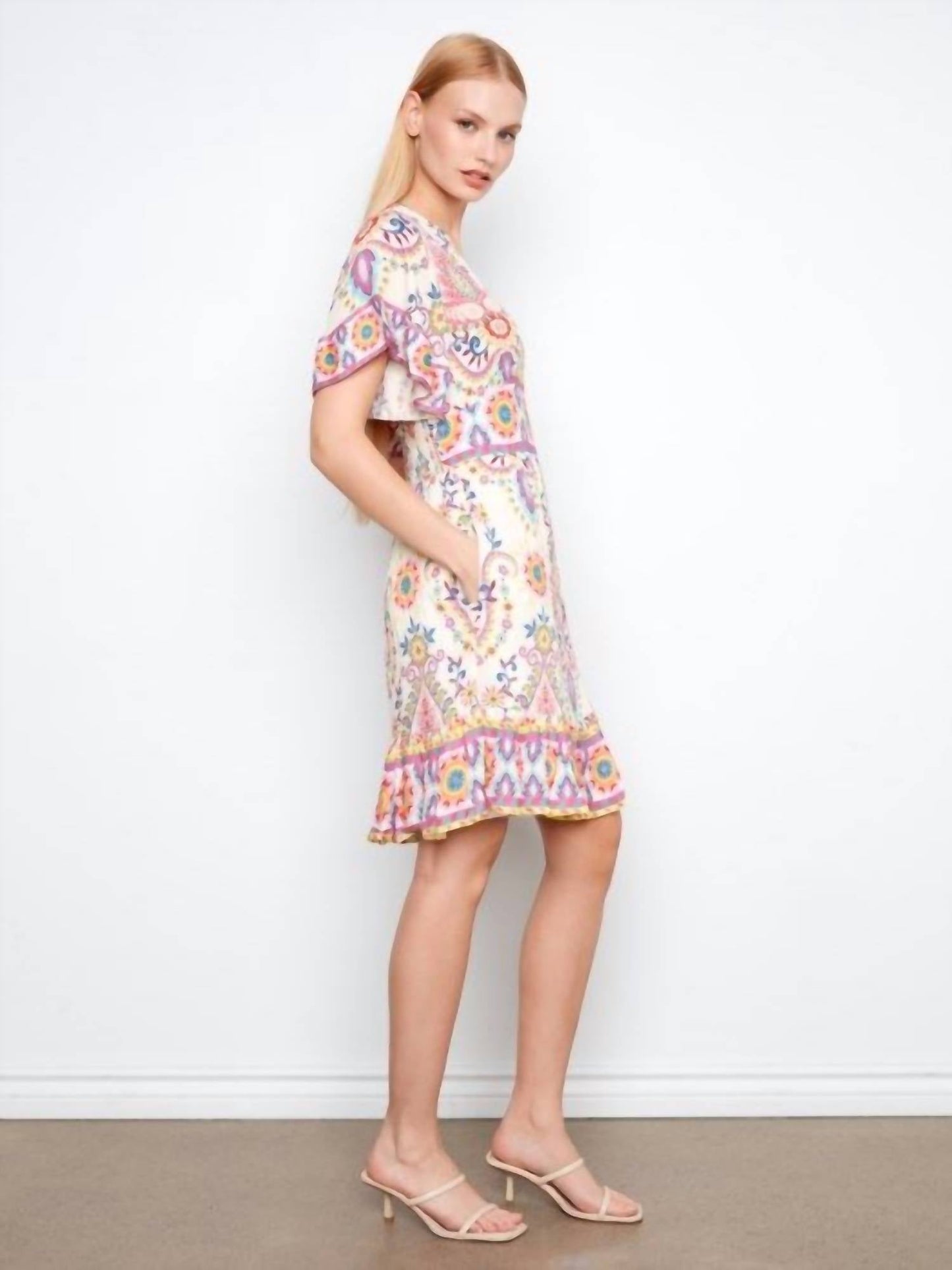 Charlie B - Flutter Elbow Mini Dress
