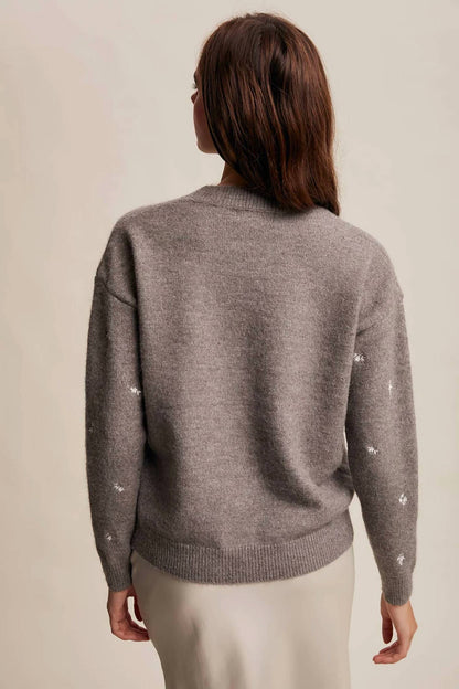 Listicle - Ditsy Floral Crew Neck Knit Sweater