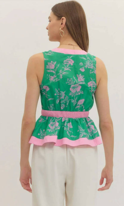 Entro - Sleeveless Peplum Top