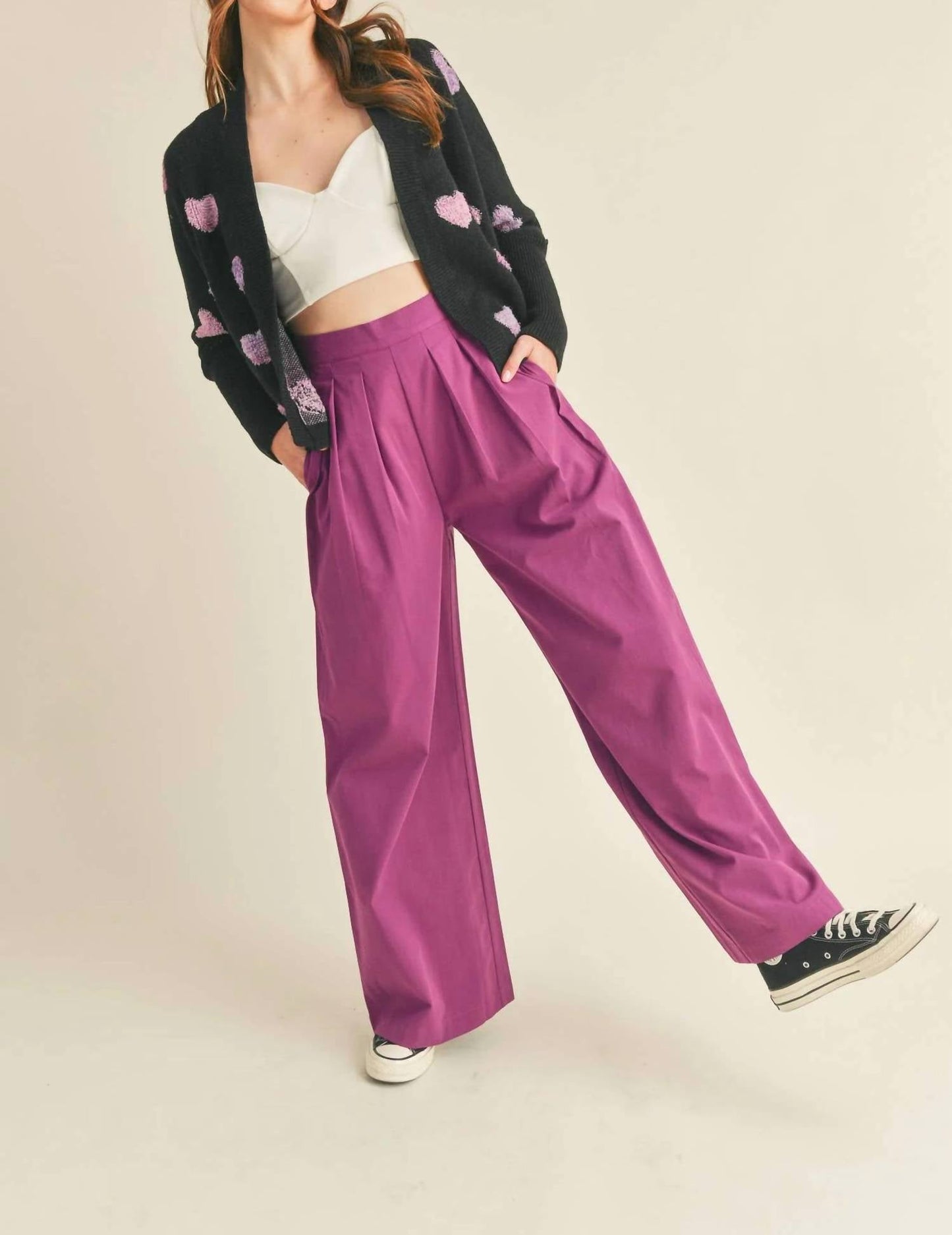 &Merci - Wide Leg Pleated Pants