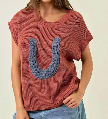 Doe And Rae - Western Horseshoe Sweater Vest