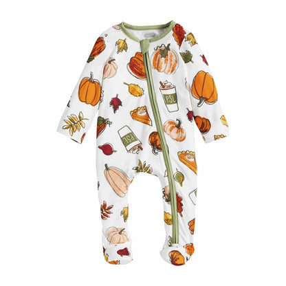 Mudpie - Baby Pumpkin Spice Sleeper Onesie