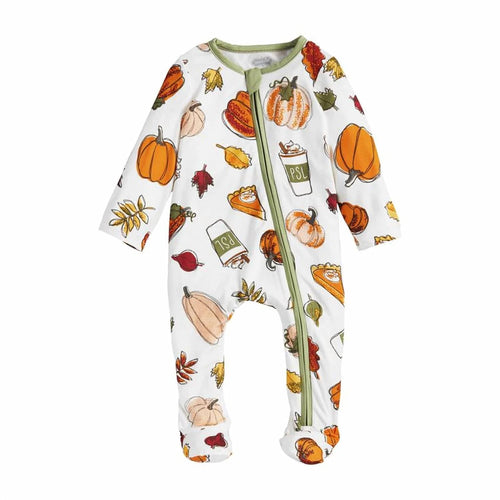 Mudpie - Baby Pumpkin Spice Sleeper Onesie