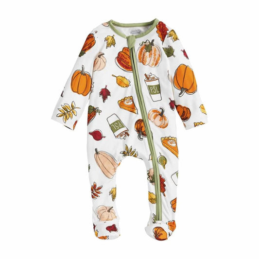 Mudpie - Baby Pumpkin Spice Sleeper Onesie