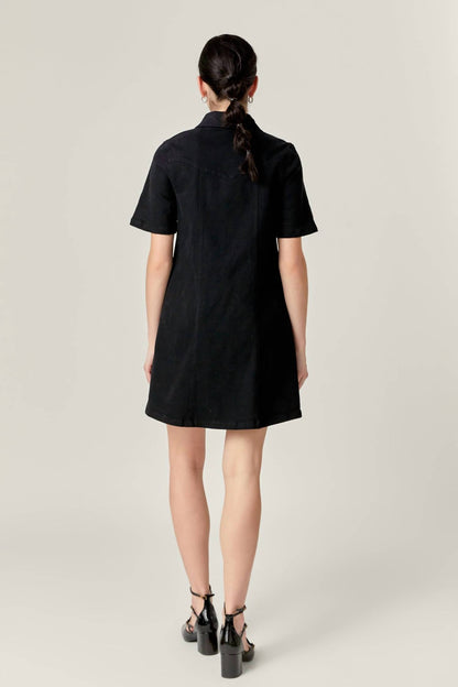 English Factory - Washed Denim Mini Dress