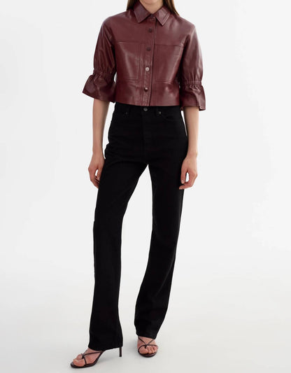 Lamarque - Carolina Leather Ruffle Sleeve Jacket