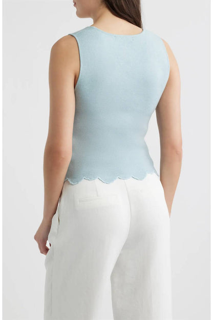 Deluc - Ithaca Embroidered Scallop Hem Tank