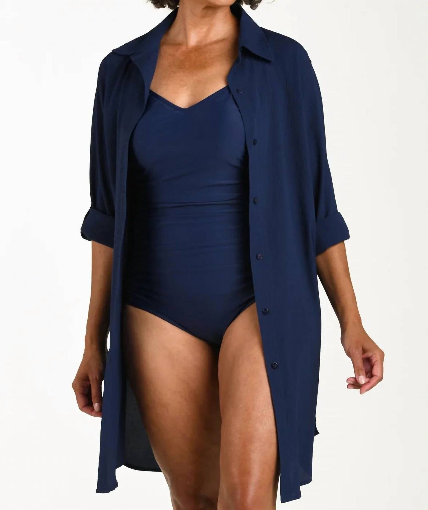 Maxine Of Hollywood - Woven Covers Button Down Tunic
