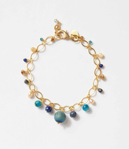 Anne Vaughan - Women's Lapis And Pearl Station Bracelet