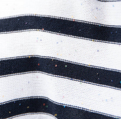Autumn Cashmere - Baby Sequin Striped Crew Sweater