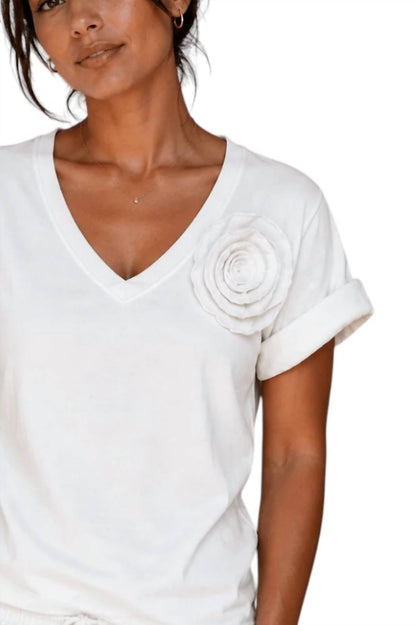 Luli Fama - Flower Embroidered Short Sleeve Shirt