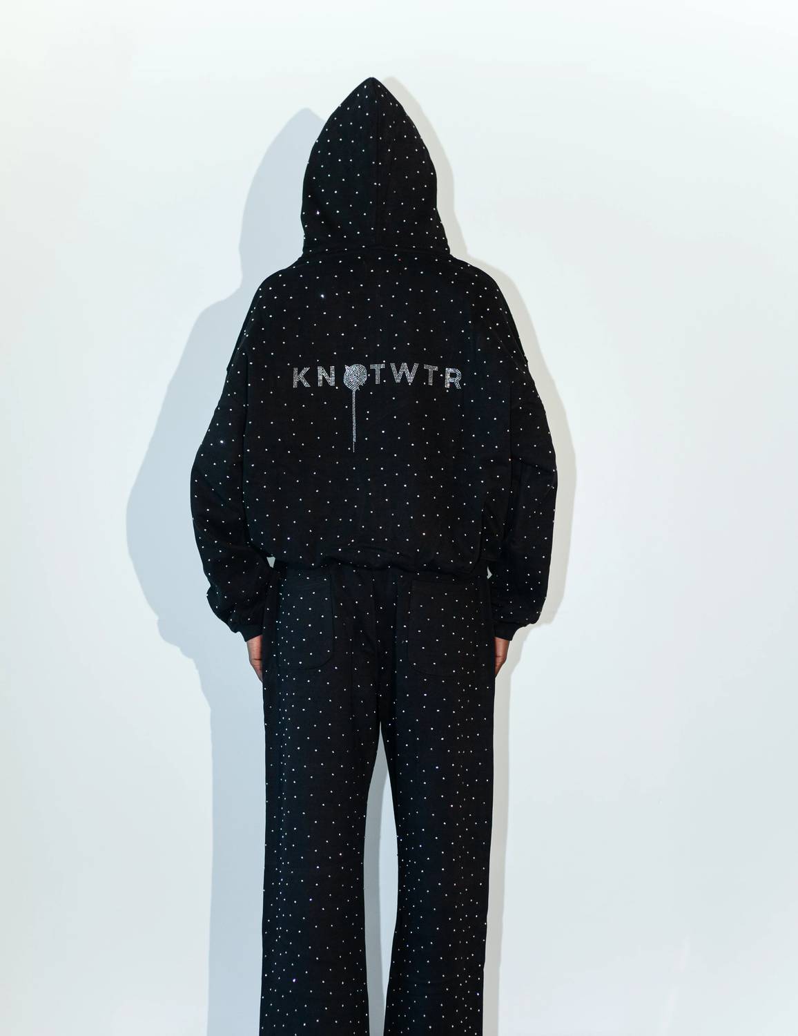 Knotwtr - Rhinestone Zip-up Hoodie
